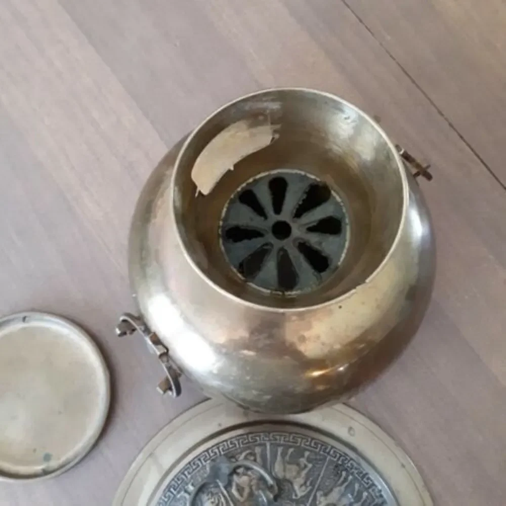 Vintage Chinese Zodiac Brass Hot Pot Fondue Soup Warmer Korea Brazier Korean